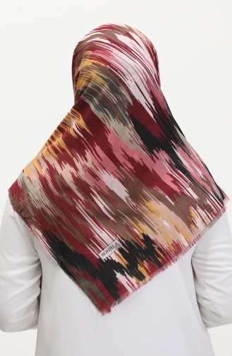 Zachte Sjaal Met Patroon 13239-07 Claret Red Dusty Rose 13239-07