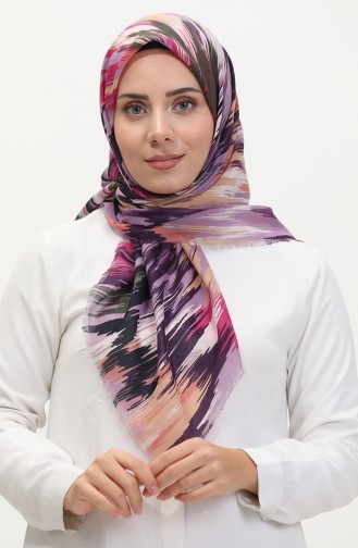 Gemusterter Weicher Schal 13239-09 Lila Fuchsia 13239-09