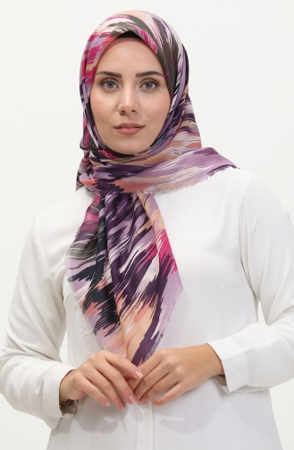 Gemusterter Weicher Schal 13239-09 Lila Fuchsia 13239-09