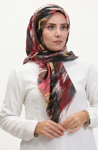 Zachte Sjaal Met Patroon 13239-15 Claret Red Pink 13239-15