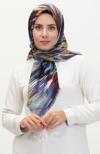 Zachte Sjaal Met Patroon 13239-17 Indigo Claret Red 13239-17