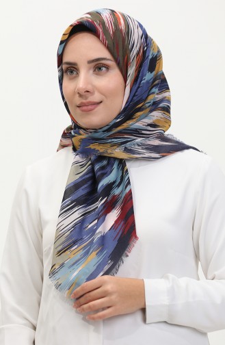 Zachte Sjaal Met Patroon 13239-17 Indigo Claret Red 13239-17
