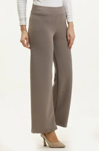 Gemusterte Hose Mit Weitem Bein 0140-01 Nerz 0140-01