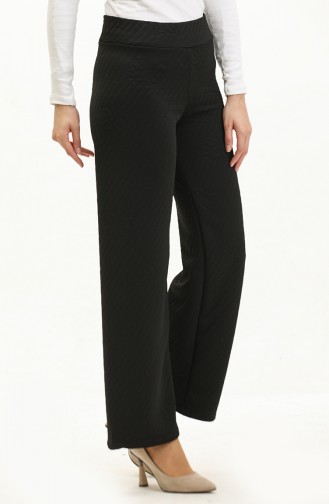 Patterned wide Leg Trousers 0140-02 Black 0140-02