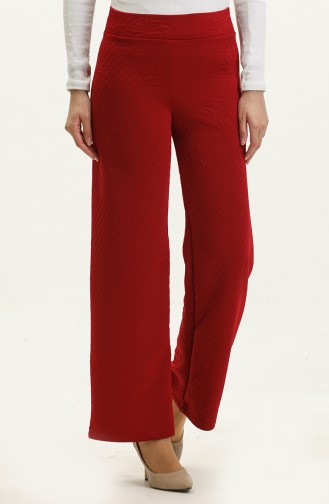 Pantalon Large à Motifs 0140-04 Rouge 0140-04