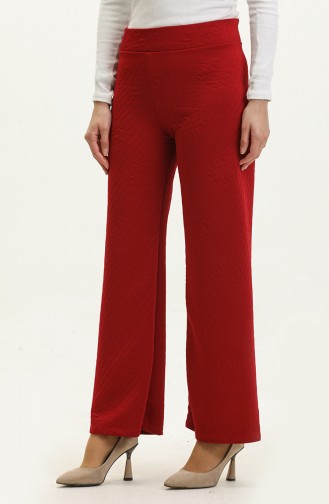 Pantalon Large à Motifs 0140-04 Rouge 0140-04