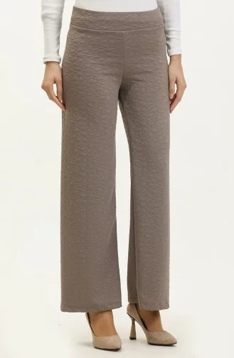 Gemusterte Hose Mit Weitem Bein 0141-02 Nerz 0141-02