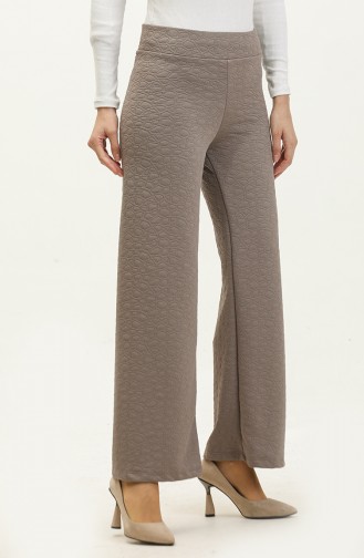 Patterned wide Leg Trousers 0141-02 Mink 0141-02