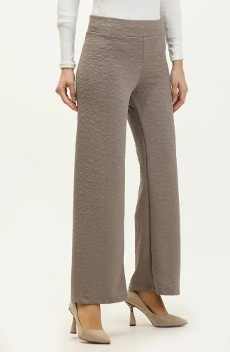Gemusterte Hose Mit Weitem Bein 0141-02 Nerz 0141-02