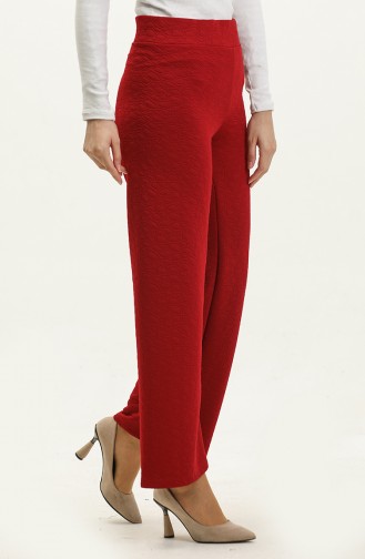 Patterned wide Leg Trousers 0141-03 Red 0141-03