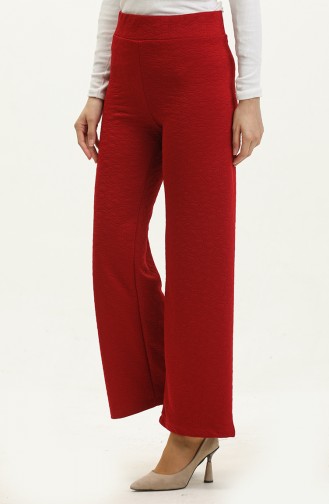 Broek Met Wijde Pijpen En Patroon 0141-03 Rood 0141-03