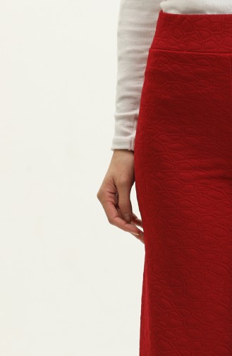 Pantalon Large à Motifs 0141-03 Rouge 0141-03