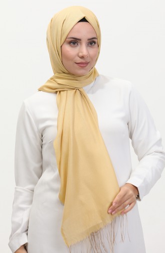 Tassel Taffeta Shawl 1267-59 Lemon Yellow 1267-59