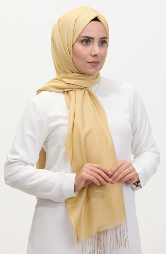 Tassel Taffeta Shawl 1267-59 Lemon Yellow 1267-59