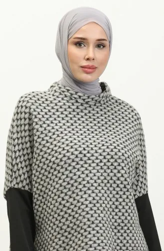 Desenli Bluz Etek İkili Takım 0142-01 Ekru