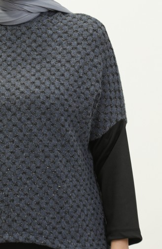 Ensemble Deux Pièces Blouse Et Jupe à Motifs 0142-02 Anthracite 0142-02