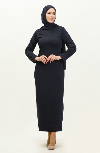 Pencil Dress 0147-03 Navy Blue 0147-03