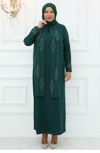 Amine Hüma Sedef Abendkleid Smaragd 3000