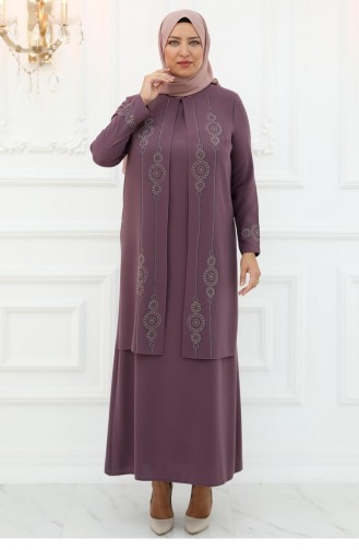 Amine Hüma Sedef Abendkleid Getrocknete Rose 3002