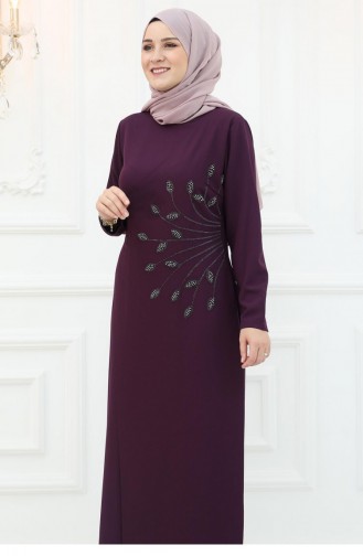 Amine Hüma Mislina Abendkleid Pflaume 3016