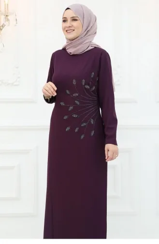 Amine Hüma Mislina Abendkleid Pflaume 3016