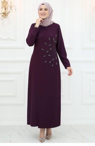 Amine Hüma Mislina Abendkleid Pflaume 3016