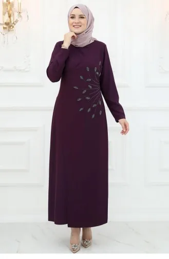 Amine Hüma Mislina Abendkleid Pflaume 3016