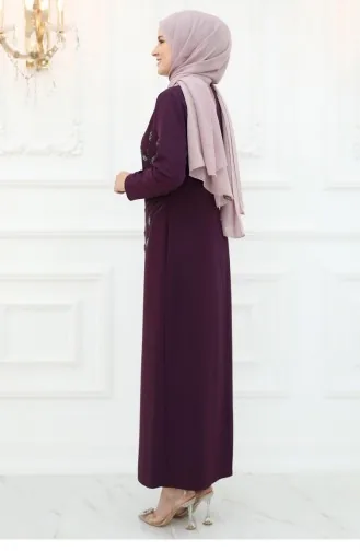 Amine Hüma Mislina Abendkleid Pflaume 3016
