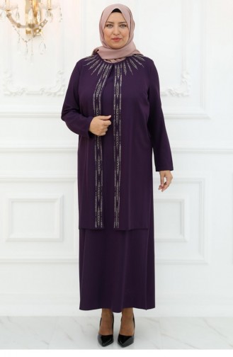 Amine Hüma Robe De Soirée Nisa Violet 3022