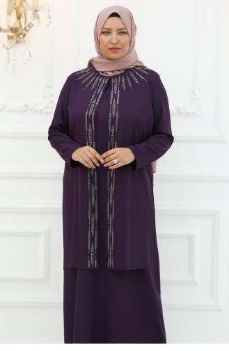 Amine Hüma Robe De Soirée Nisa Violet 3022