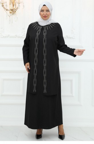 Amine Hüma Robe De Soirée Nisa Noir 3023
