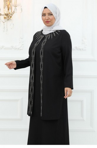 Amine Hüma Robe De Soirée Nisa Noir 3023