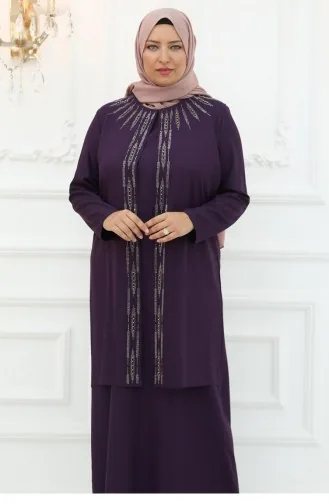 Amine Hüma Robe De Soirée Nisa Prune 3026