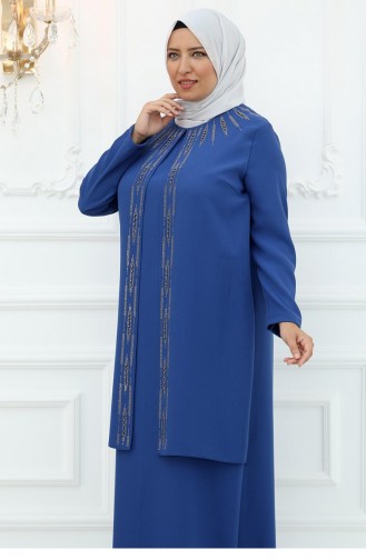 Amine Hüma Nisa Evening Dress Indigo 3027