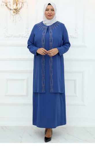 Amine Hüma Nisa Abendkleid Indigo 3027