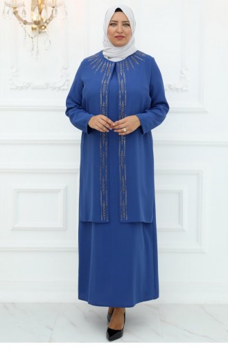 Amine Hüma Nisa Evening Dress Indigo 3027