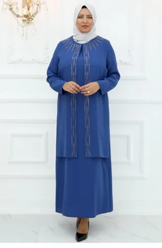 Amine Hüma Nisa Abendkleid Indigo 3027