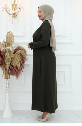 Abaya Ebrar Kaki 3028