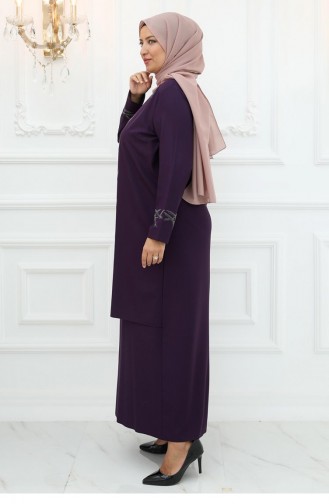 Amine Hüma Züleyha Robe De Soirée Violet 3032