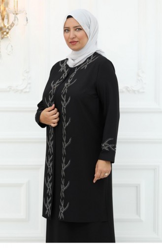 Amine Hüma Züleyha Abendkleid Schwarz 3033