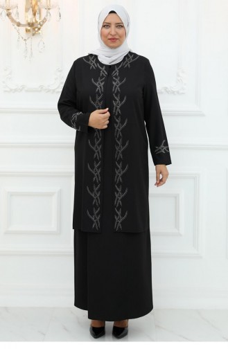 Amine Hüma Züleyha Abendkleid Schwarz 3033