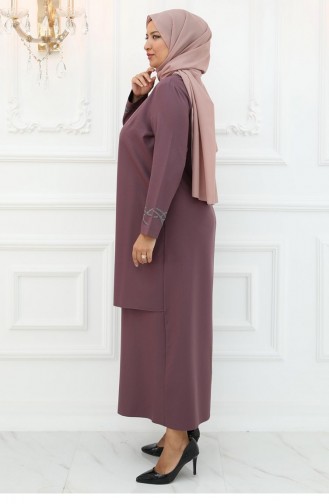 Amine Hüma Züleyha Abendkleid Puder 3035