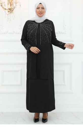 Amine Hüma Şükran Evening Dress Black 3071