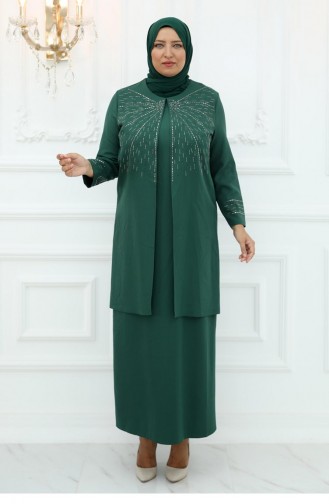 Amine Hüma Şükran Abendkleid Smaragd 3072