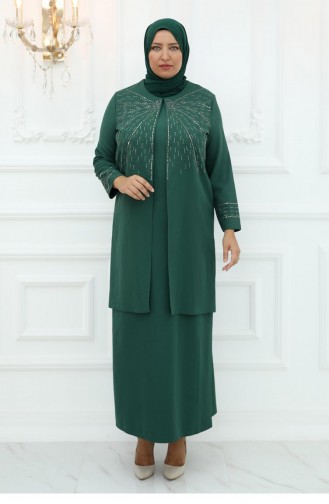 Amine Hüma Şükran Abendkleid Smaragd 3072