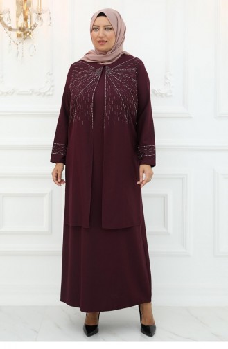 Amine Hüma Şükran Avondjurk Claret Red 3073