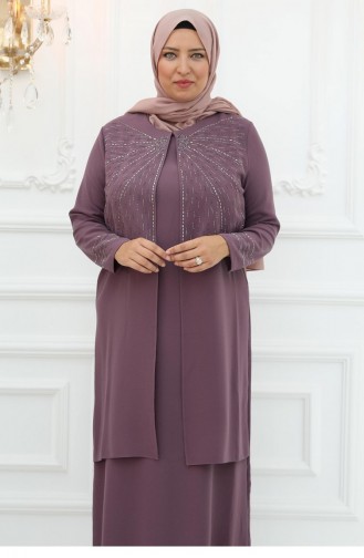 Robe De Soirée Amine Hüma Şükran Dusty Rose 3074