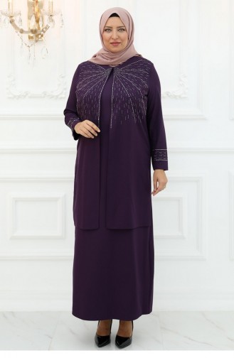 Amine Hüma Şükran Robe De Soirée Prune 3075