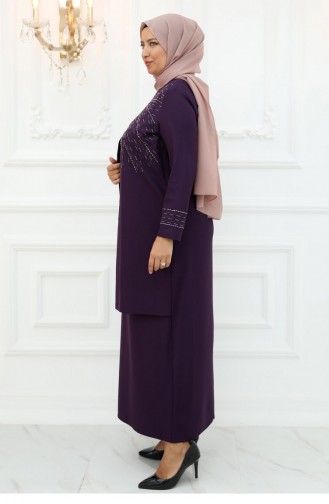 Amine Hüma Şükran Robe De Soirée Prune 3075