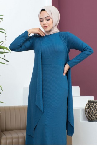 Asymmetrischer Hijab-Anzug Indigo 0062MP.ING